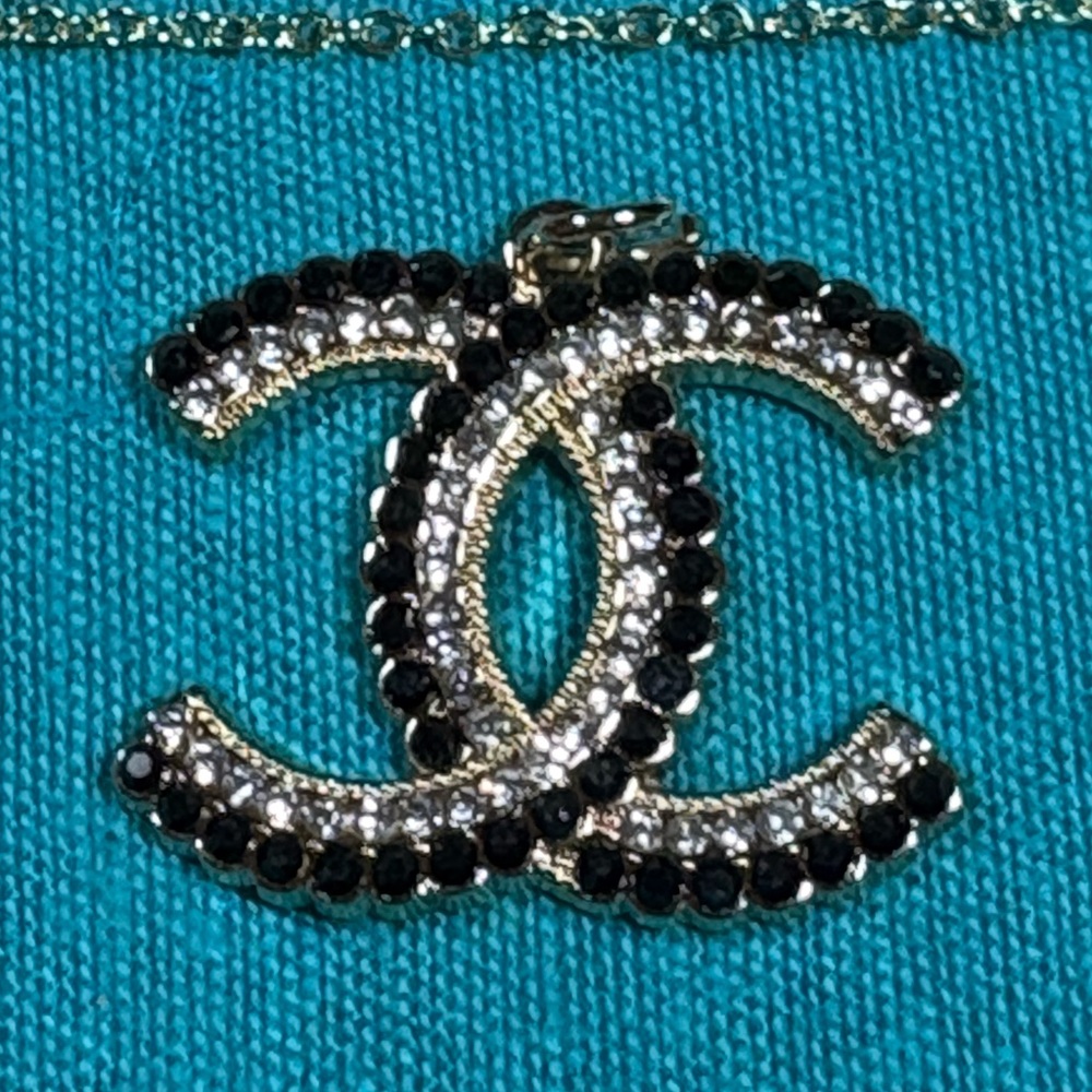 Gold Necklace with Black Accents - Picture 2 of 6